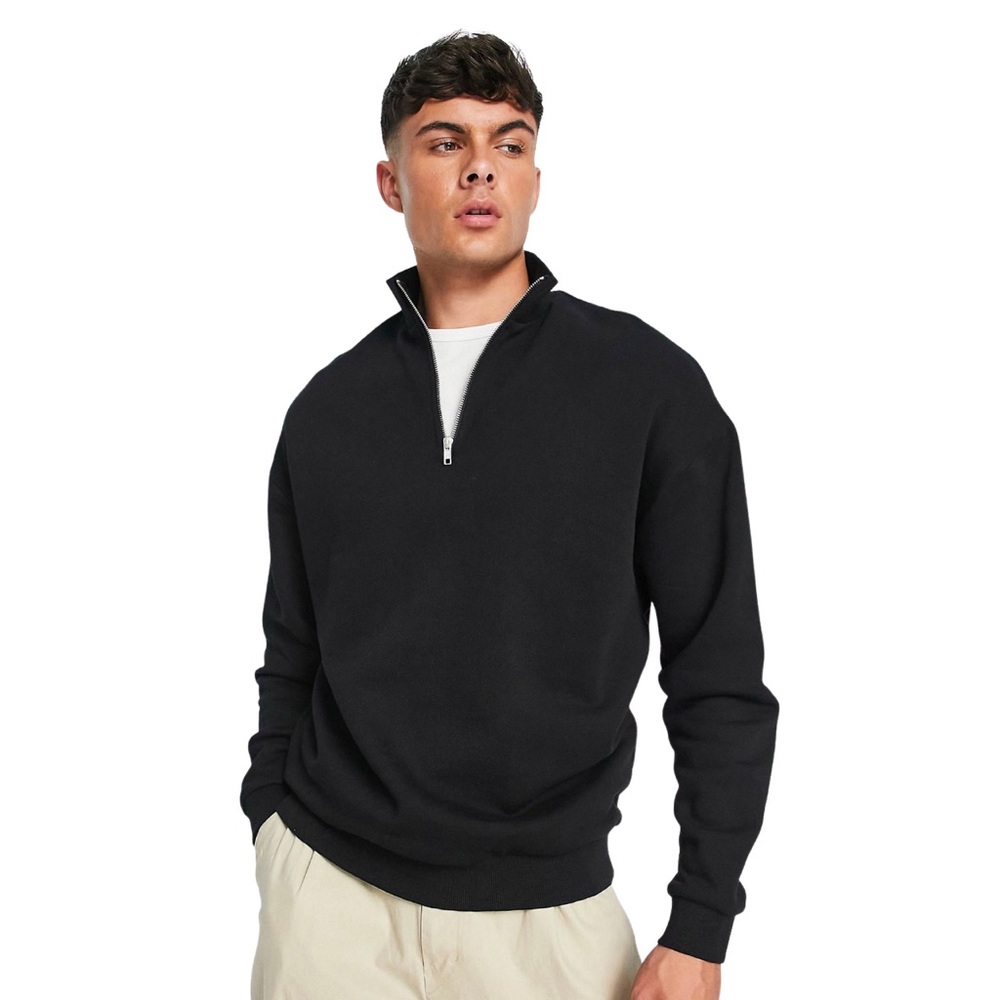 Mens ASOS DESIGN oversized half zip sweatshirt